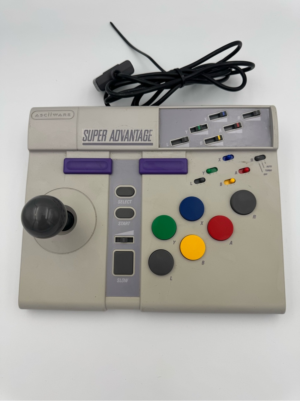 AsciiWare Super Advantage SNES Arcade Fight Stick Controller Tested Working